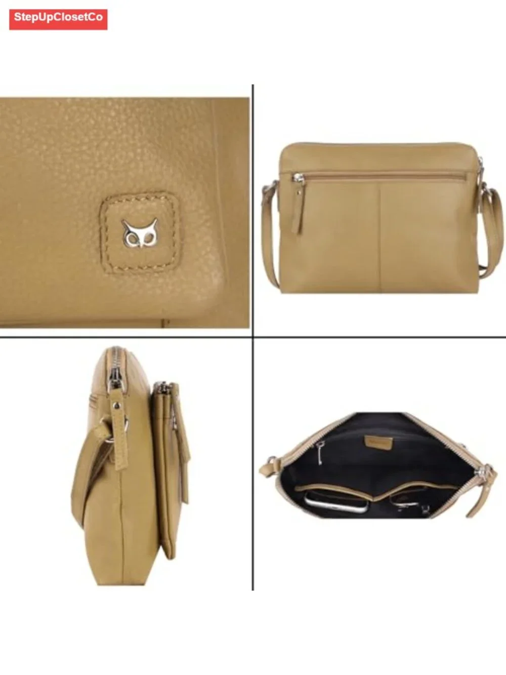 Genuine Leather Crossbody Bag Women Small Soft Pebbled Shoulder Purse